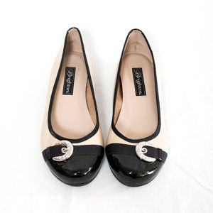 Brand new Brighton "Baby" nude, black flats